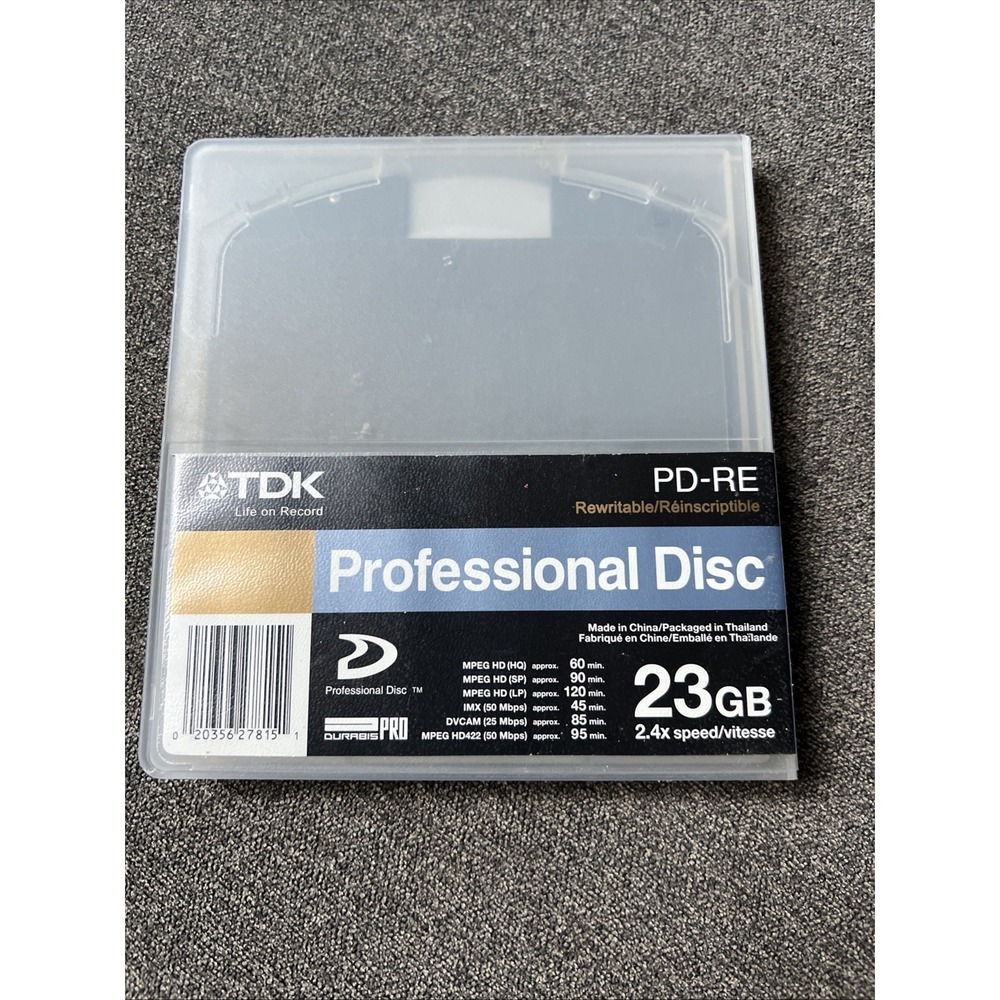 TDK Professional Disc PD-RE 23GB Blue Rewritable XDCAM Media 2.4x Speed